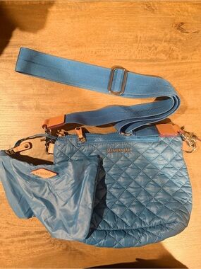 MZ Wallace Blue Quilted Crossbody with Pouch